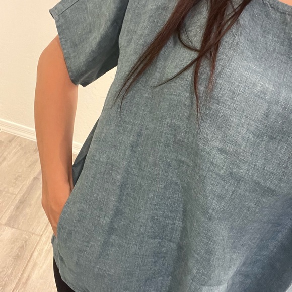Eileen Fisher Boxy Linen Top - Picture 7 of 11
